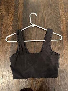Varley Black Square Neck Sports Bra